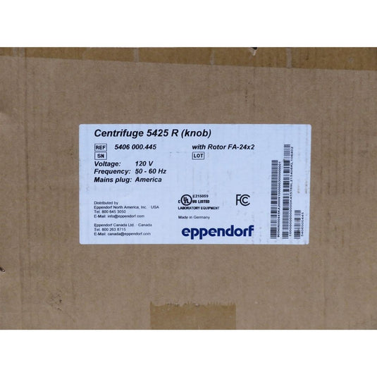 Dim Gray Eppendorf 5425R Refrigerated Centrifuge w/ FA-24x2 Fixed Angle Rotor